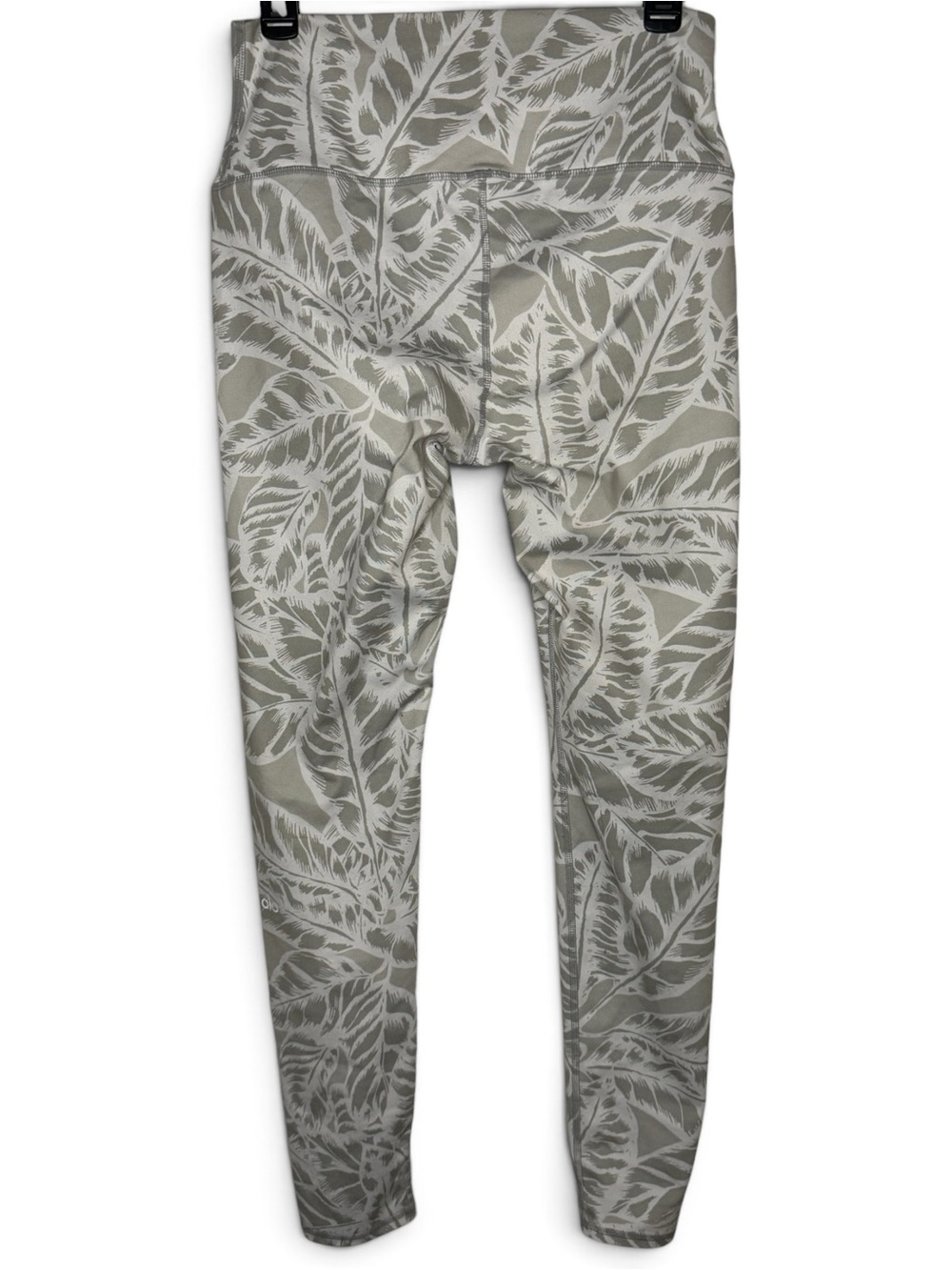 Alo Yoga Palm Springs Air Brushed High Waisted Leggings Size L White Gray Prints - Picture 3 of 11